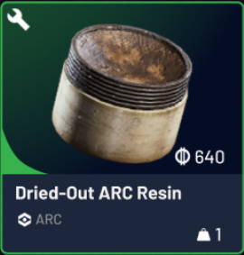 Dried-0ut ARC Resin